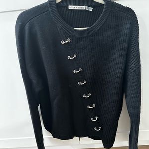 Alice and Olivia Black Knit Sweater